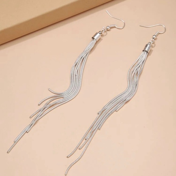 Pretty New Silver Tassel Earrings - Picture 2 of 5